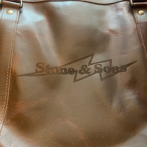 Leather Weekender Mahi Columbus Brown Tote Bag New Shoulder Strap - Picture 4 of 16